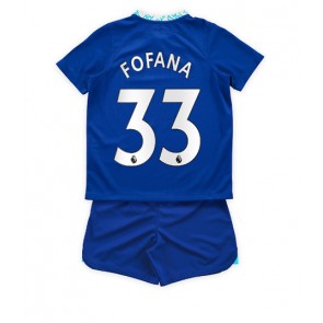 Chelsea Wesley Fofana #33 Hjemmedraktsett Barn 2022-23 Kortermet (+ Korte bukser)